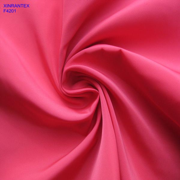 Quality F4201 100% polester imitation memory fabric two tones with wr pu coating for jacket for sale