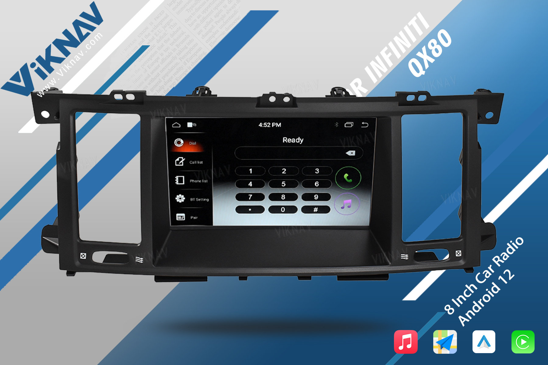 8 Inch Android Infiniti Head Unit Car Stereo Radio QX80 2013-2020 DVD Multimedia Player