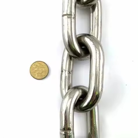8MM Stainless Steel Heavy Duty Link Chain DIN766 SS304 SS316 Test Load 48kN