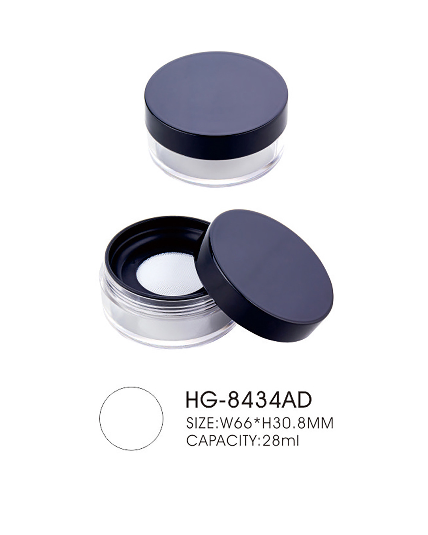 8g 10g Powder Compact Case Empty Compact Powder Case Screw Cap