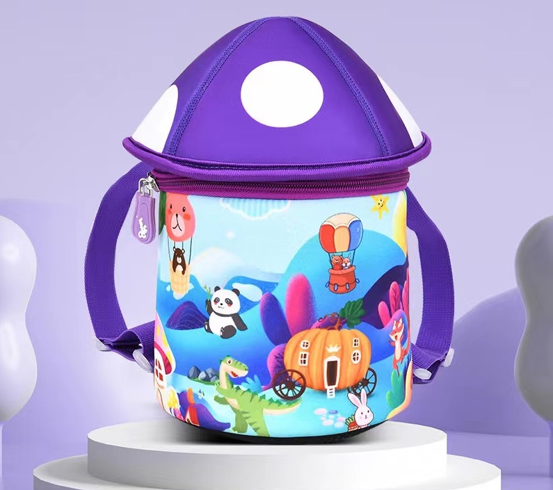 Mushroom 3D Neoprene Education Bag SBR Children Backpack Soft Kindergarten Bag