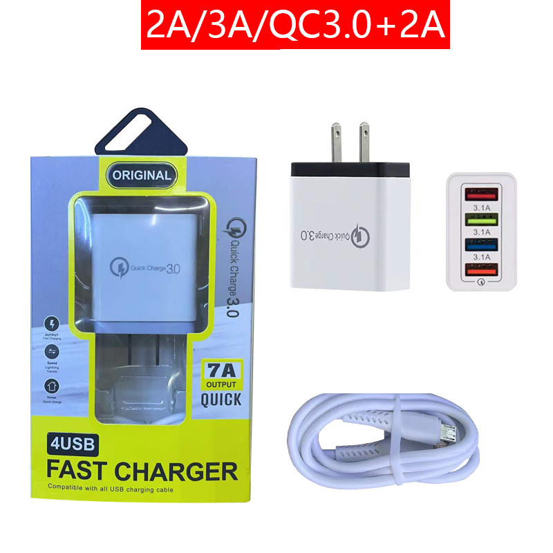 18W 4 USB Universal Charging Kit PVC ABS Fireproof Plastic Material