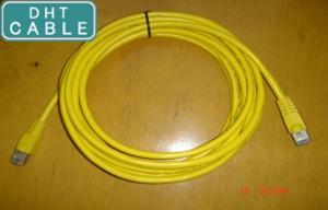 SSTP Twisted Pair Outdoor CAT6 Ethernet Cable Yellow Color RJ45 Over Mold Connection
