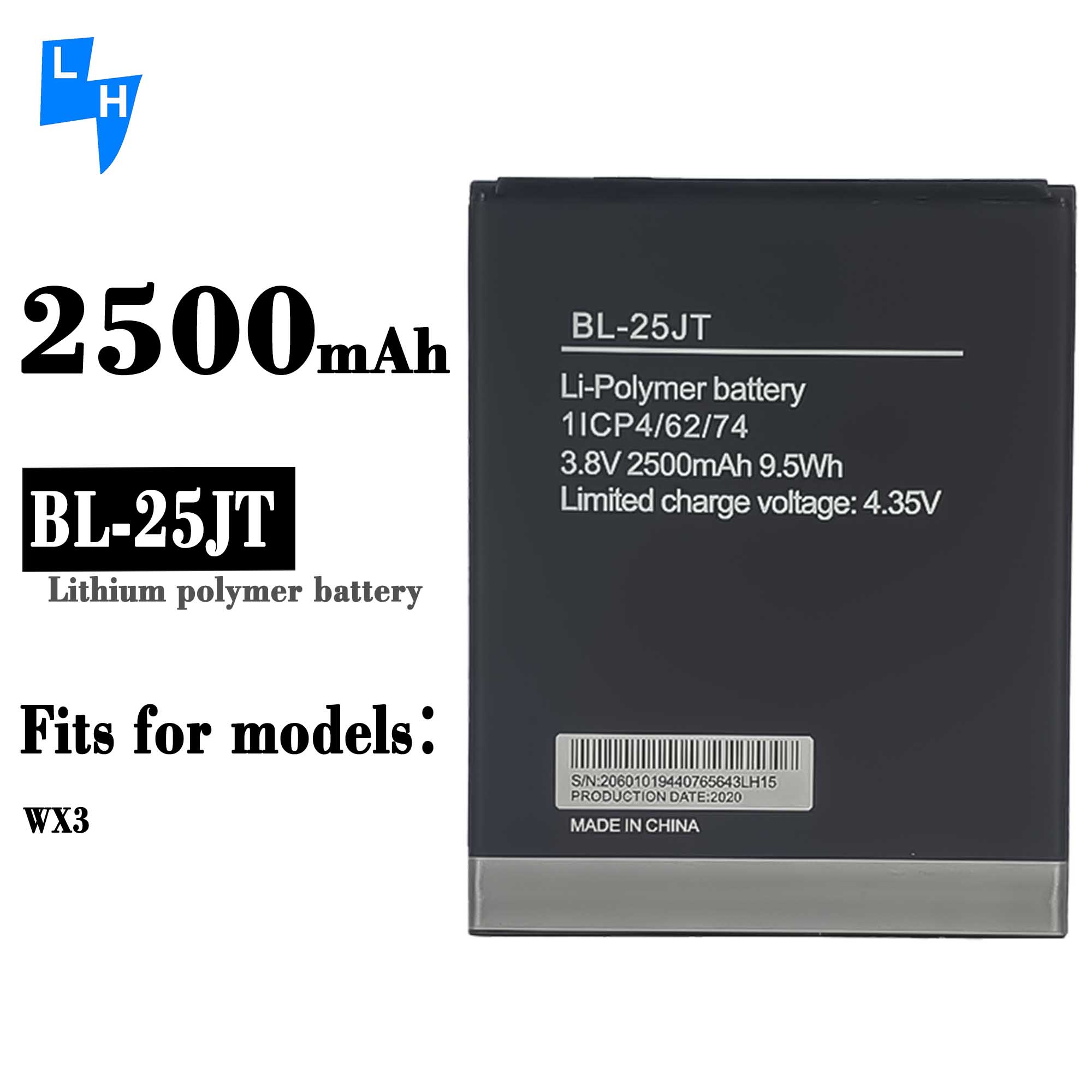 RECHARGABLE Battery for Tecno 2500mAh BL25JT F3 WX3 BL-25JT Materials and Performance