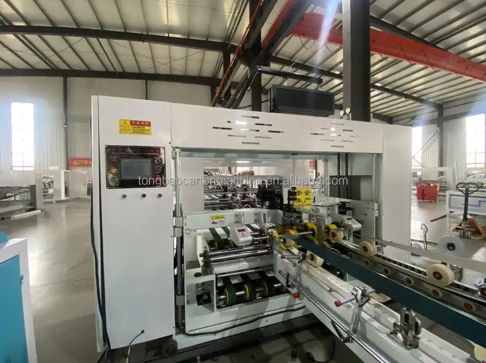 Corrugated Cardboard Folding Gluing and Stitching Machine Paper Cardboard Box Gluing Equipment