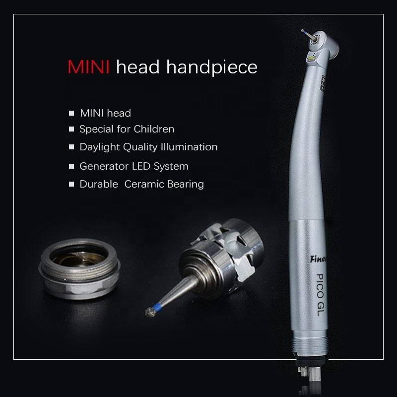 Small Mini Head LED Dental Handpiece Unit Ceramic Bearing With Air Turbine