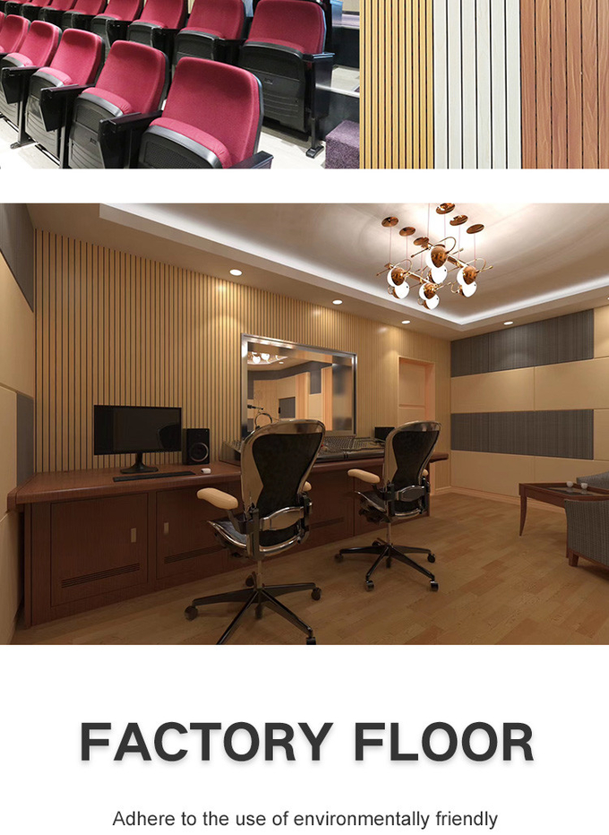 MDF Wooden Acoustic Slats Interior Wall Panel 2400*600*22mm