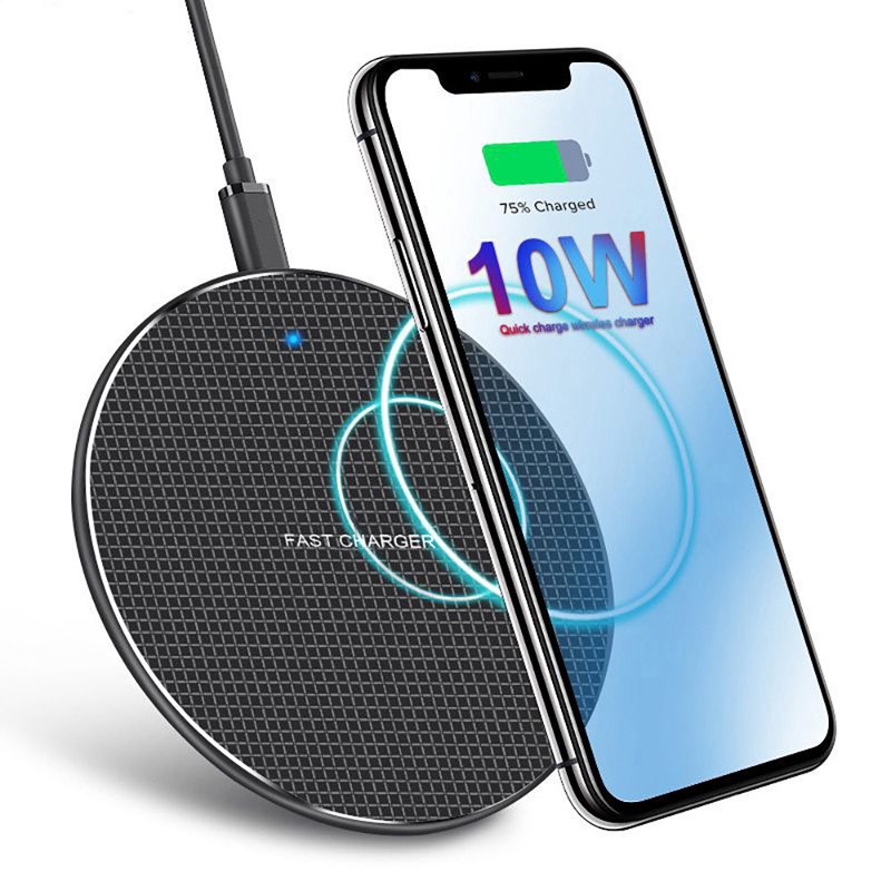 High Power 110 KHZ Round Wireless Charger Desktop Aluminum Alloy