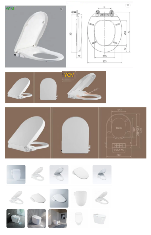 Polypropylene Material White Bidet Seat Cover G3606 With Double Nozzles And Soft Close