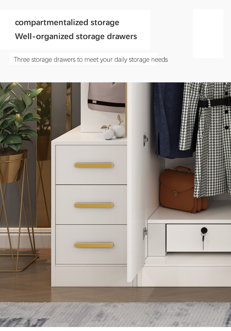 Multispace Bedroom Storage Wardrobe With Mirror Hinged Door