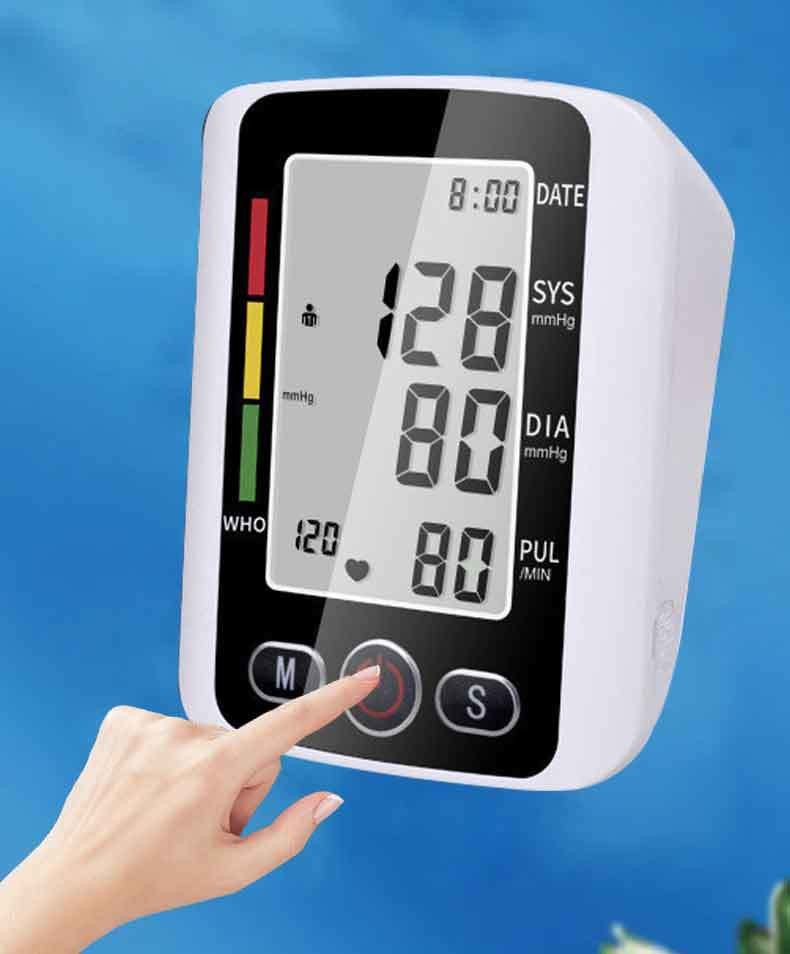 White Electronic Home Blood Pressure Device With Voice Function One Touch Measurement