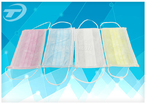 Disposable face mask 3 ply surgical mask blue and white side with different color