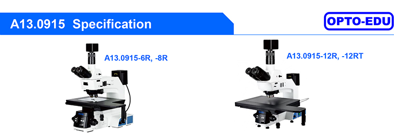 OPTO EDU A13.0915 Trinocular Metallurgical Microscope Semi-APO Motorized Nosepiece