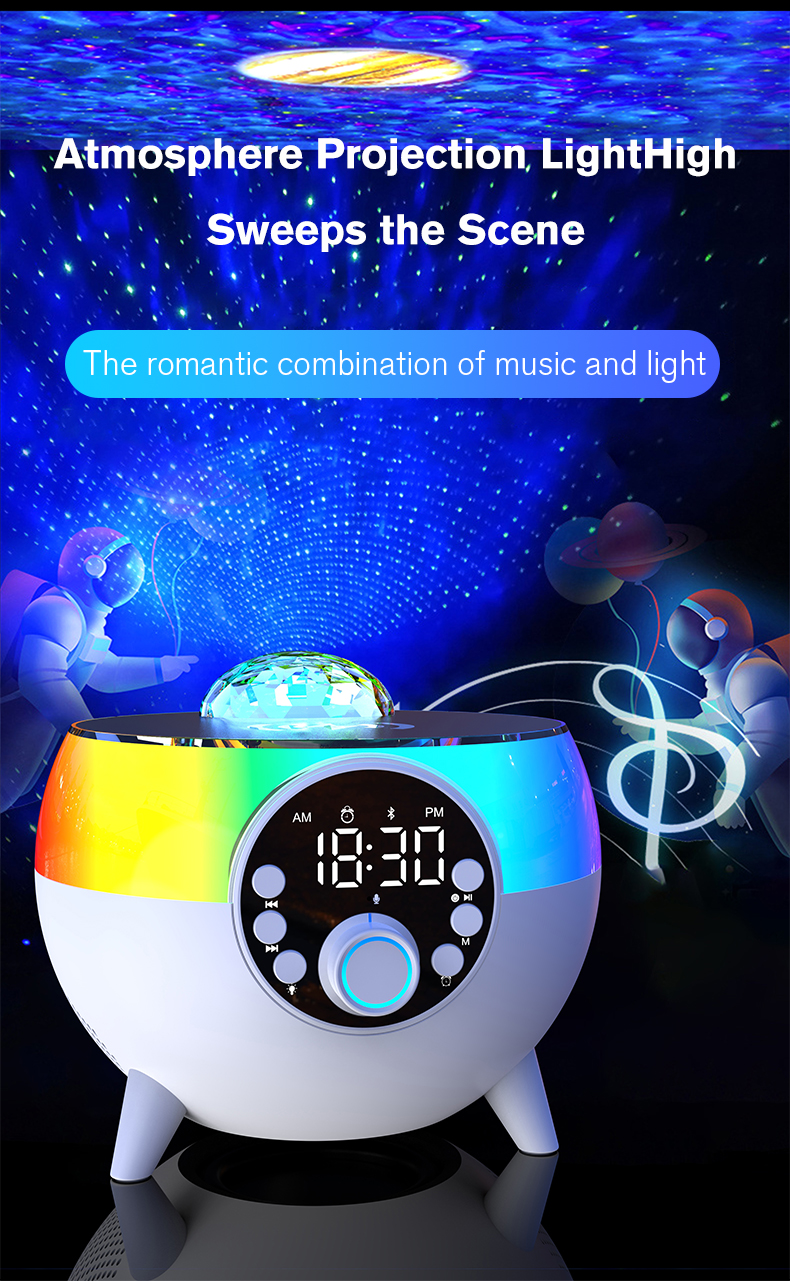 14W Bluetooth Speaker with Colorful LED Light and 2" Tweeter Size Wireless Charging