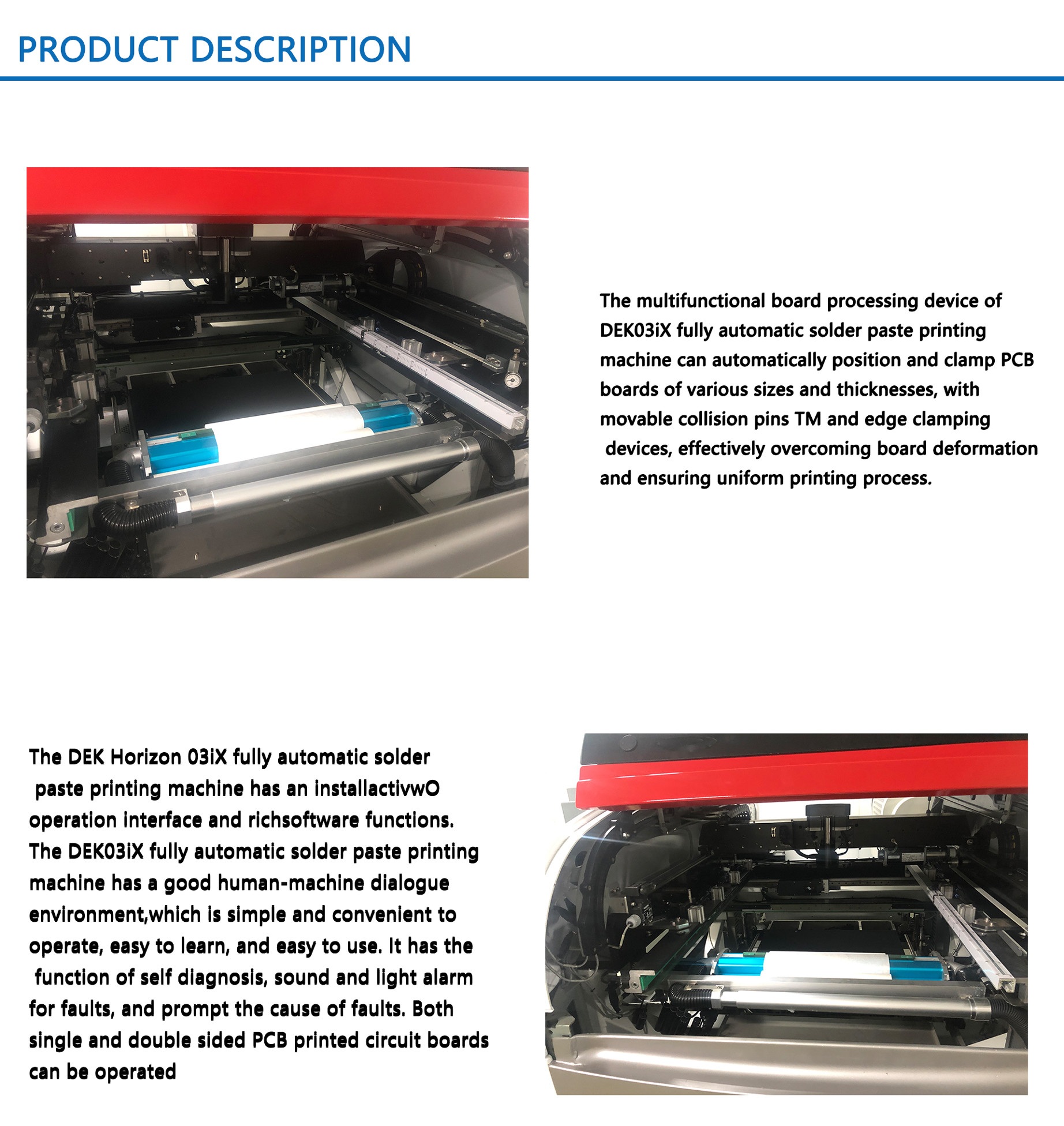 DEK 03iX pcb printing machineOriginal Used Automatic SMT Solder Paste Screen Printer smt stencil printer in SMT Product