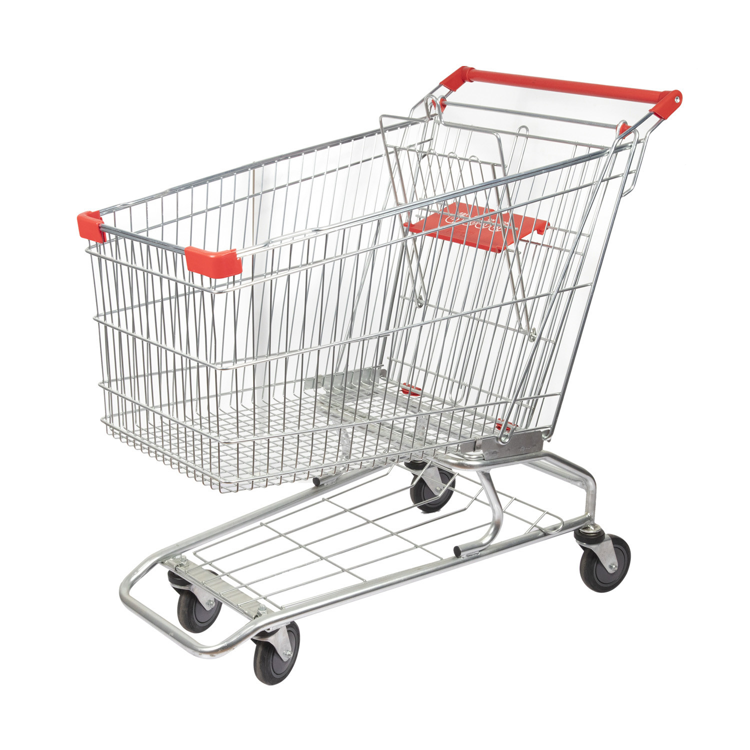 Galvanized American Type Grocery Shopping Trolley 210L Metal Shopping Cart