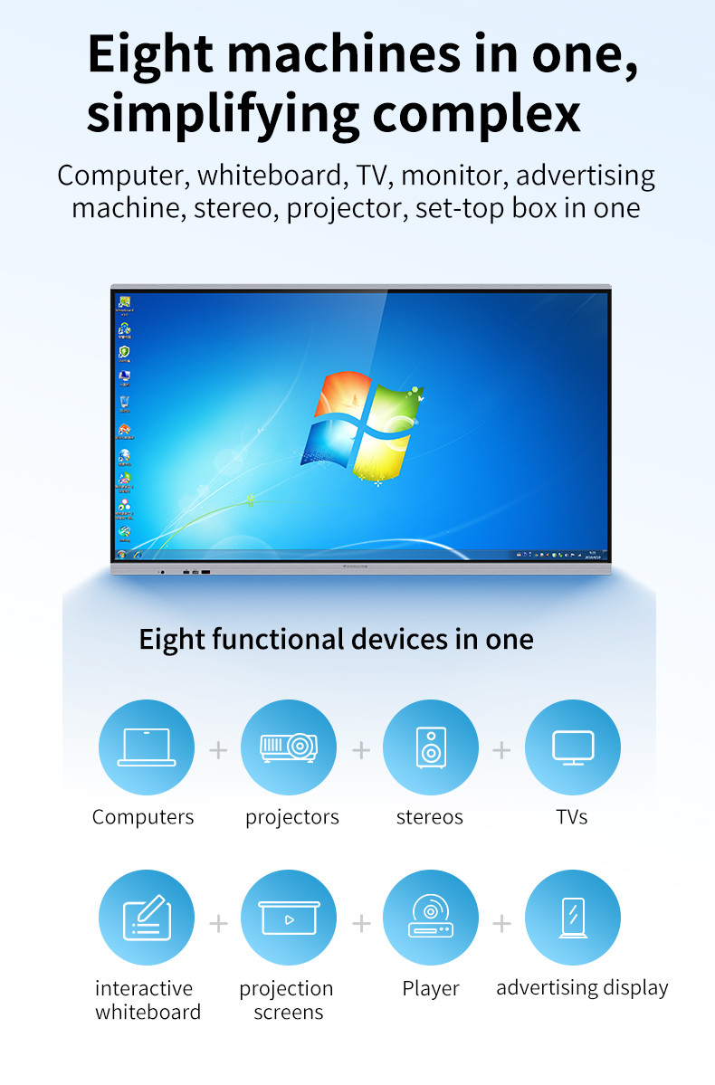 65 '' Big Indoor Education Interactive Whiteboard Touch Advertising LED Display