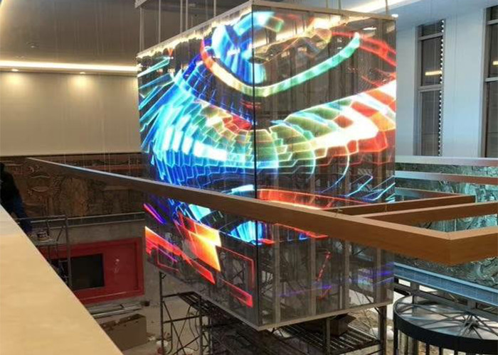 3500cd Transparent Glass LED Display Video Wall 256 Level Brightness IP30