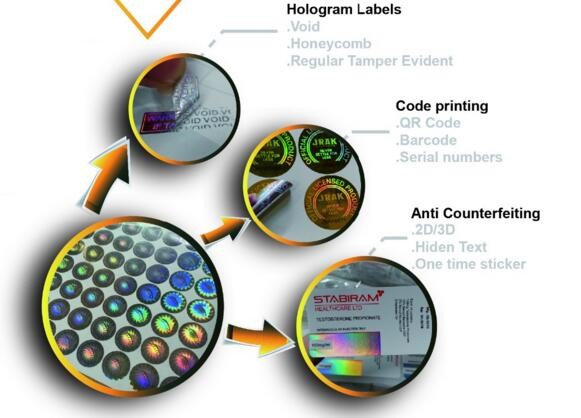 Anti Counterfeit Hologram Vial Label Digital Printing Hologram Vial Label