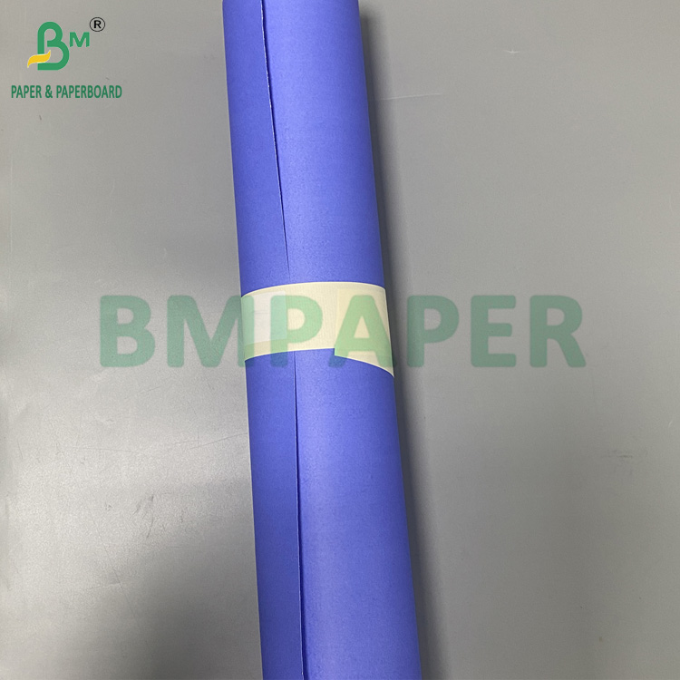 80gsm Purplish Blue Digital Paper CAD Plotter Rolls One Side White 610mm X 50m 2inch Core