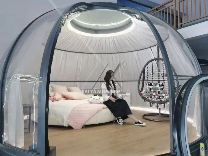 Transparent Garden Glass House Large Aluminum Profiles Round Igloo Geodesic Dome Tents