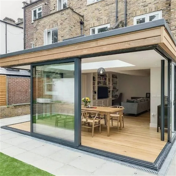 Waterproof Design 16mm Waterproof Aluminum Ultra-narrow Frame Double Glazed Sliding Doors