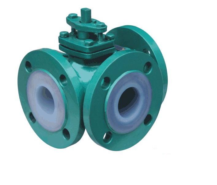 Fluorine three through ball valve Q45F46-16C