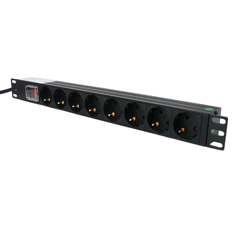 MT-6101 1U 19" Rack Mount 6 way Euro Type  Network Server Cabinet 8 Ports 19inch rack mount Euro PDU
