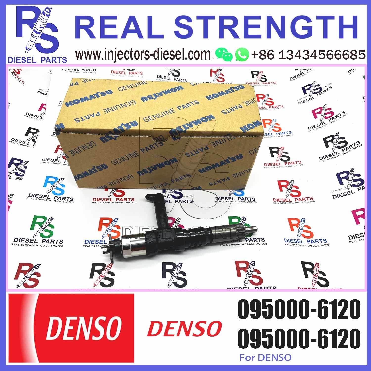 High quality new PC650-8 Diesel Engine 6D140 Common Rail Fuel Injector 095000-6120