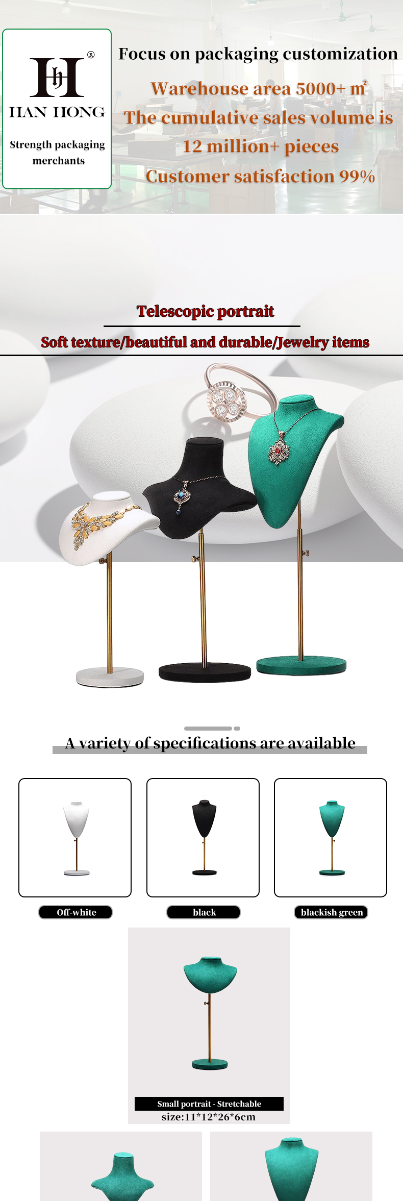 Multi Sizes Soft Velvet Cover Jewelry Display Bust Pendant Exhibition Stand