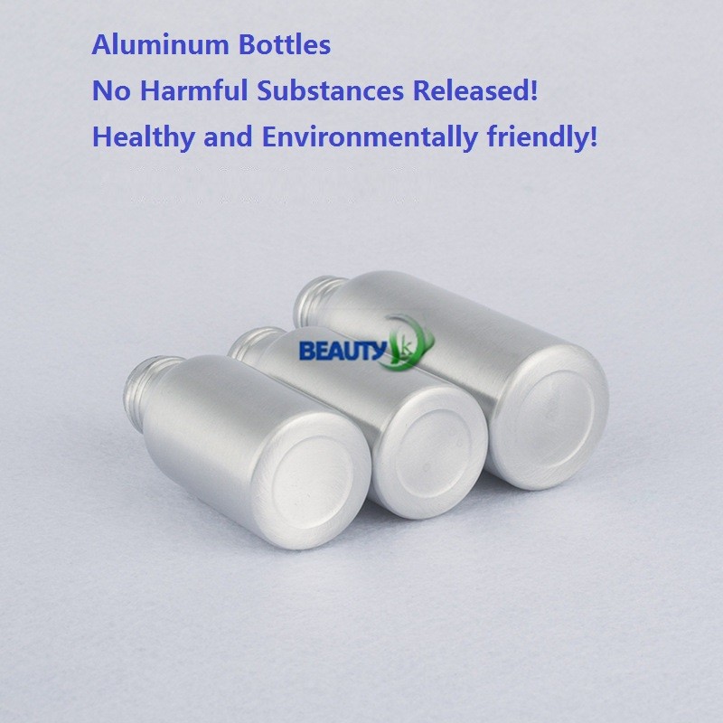 100ml empty metal cosmetic essential oils Perfume Gold Silver color Aluminum bottles with Screw pumps