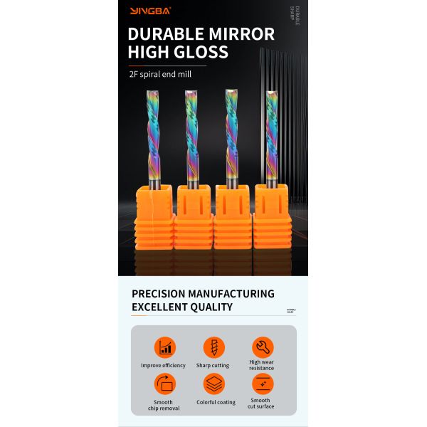 3/8 1/4 1/2 Inch Shank 2F Down Cut Spiral Router Bit for Wood 4mm 6mm Carbide Endmill Two Flute 2 Flute Down Cut End Mill