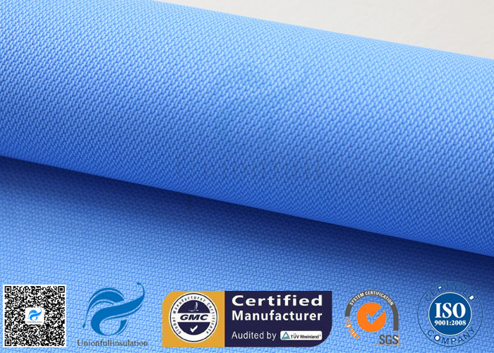 Blue Rubber Silicone Coated Fiberglass Fabric Thermal Insulation Cover 18oz