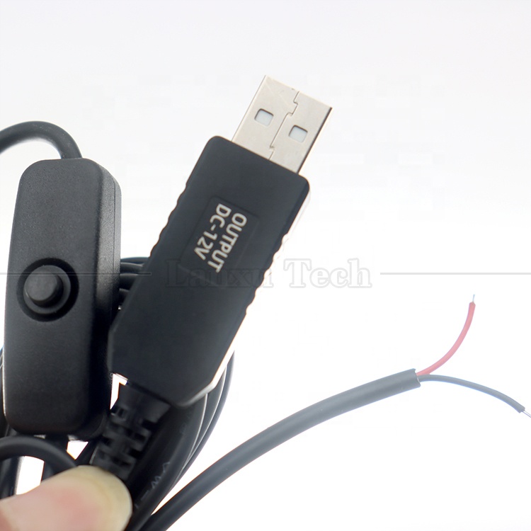 12V Led Strip Light Power on off Switch USB Connector to Open Wire Converter Charge Cable