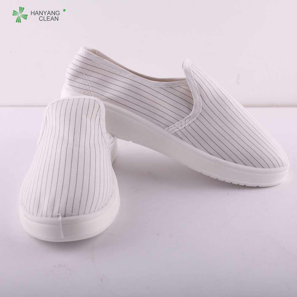 PU Canvas Blue Cleanroom Footwear Shoes With Anti Static Textile Lining
