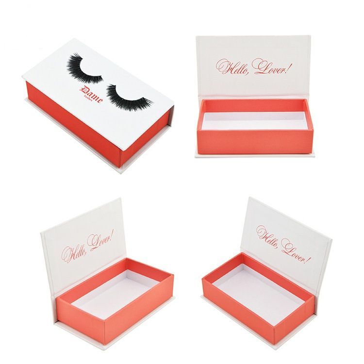 Folding Cosmetic Box Custom Printed Logo Eyelashes Box, Fashion Small Magnetic Paper Packaging Box