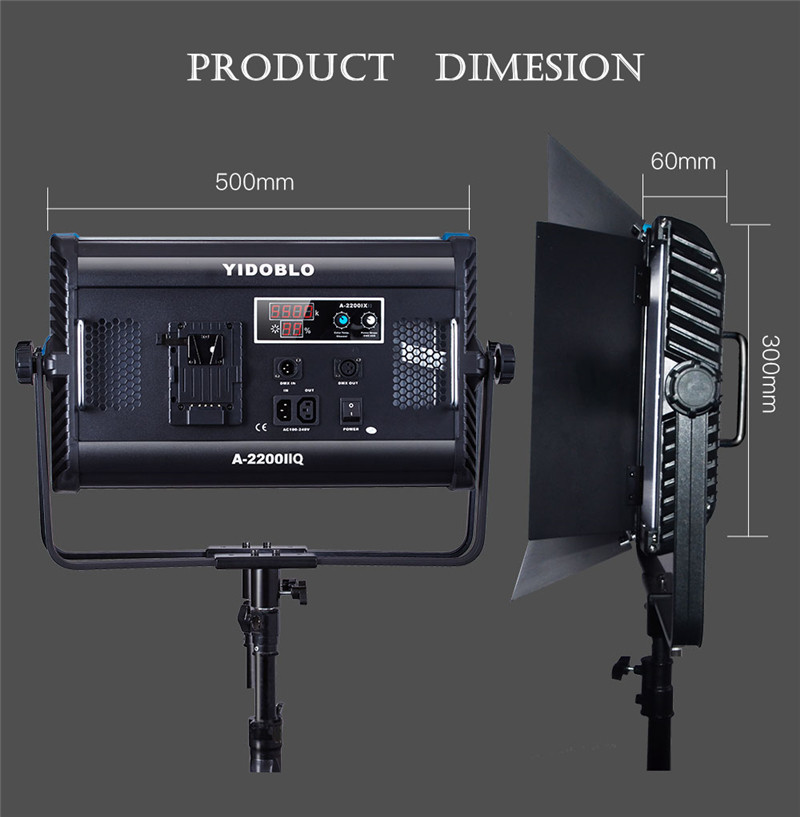 A-2200IIQ Bi Color 100W Photoshoot Lighting Equipment 10000lm LED Photography Studio Light