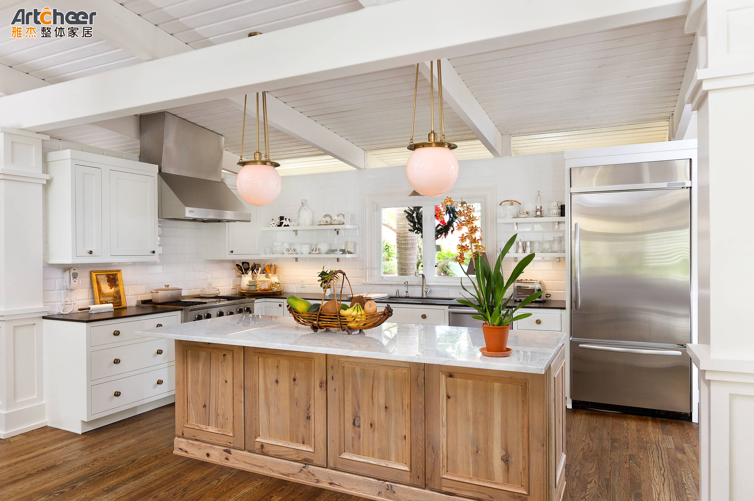 Customized Size Kitchen Furniture Solid Wood Kitchen Cabinet Sets with Grey Cupboard