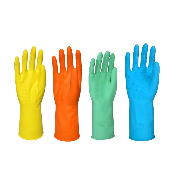 Tensile M 45g Yellow Household Latex Gloves For Kitchen Cleaning
