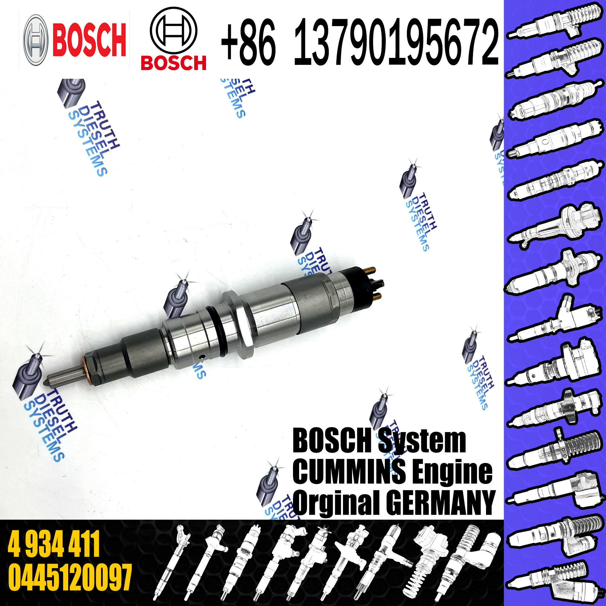 Common Rail Injector Assembly 0445120237 84347519 5263310 4944476 4934411 for CASE NEW HOLLAND Cummins ISL ISC 8.3 diese