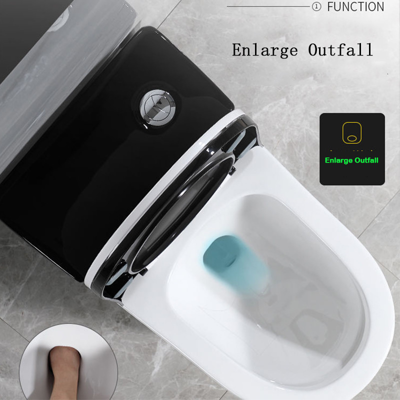 Siphon Flushing Sanitary Ware Toilet White Black Classic Style