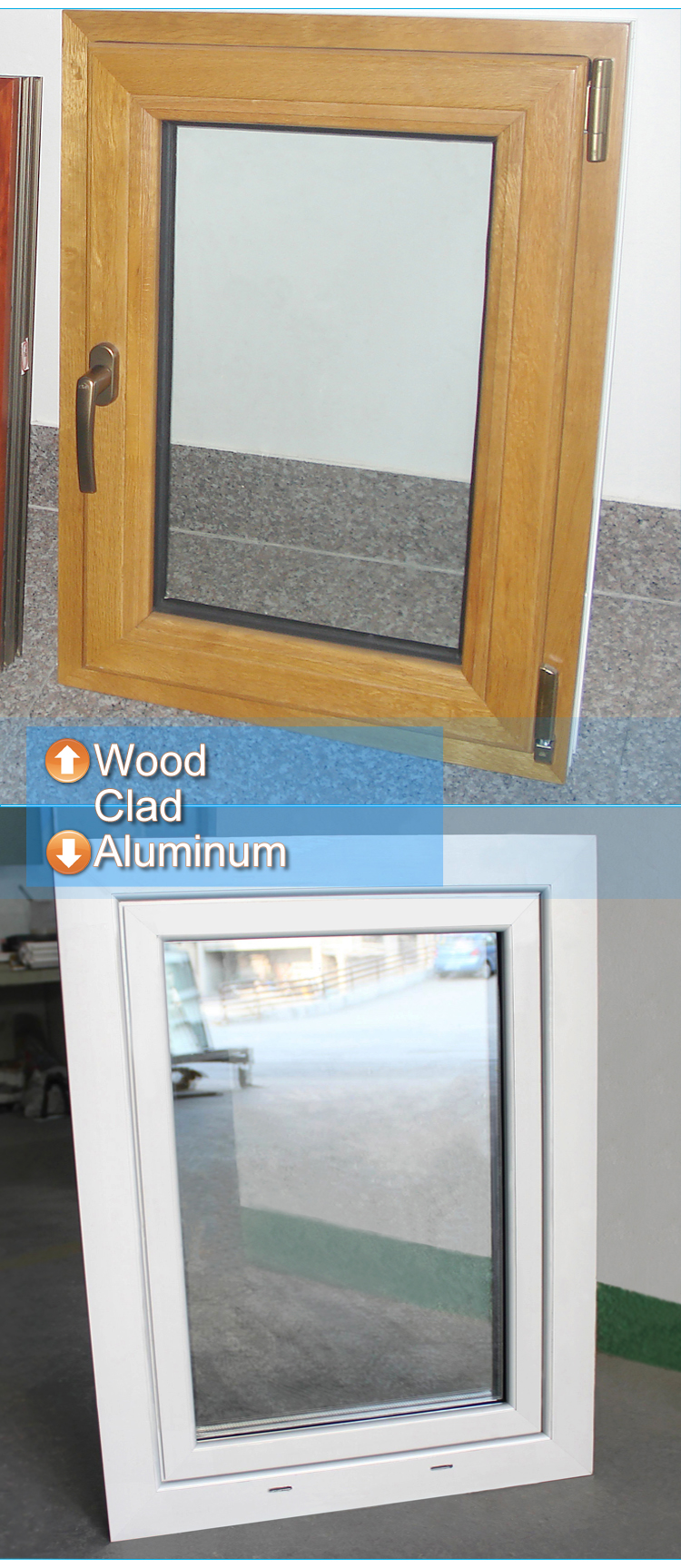 KDSBuilding American style aluminium clad wood window top sales wangli casement windows