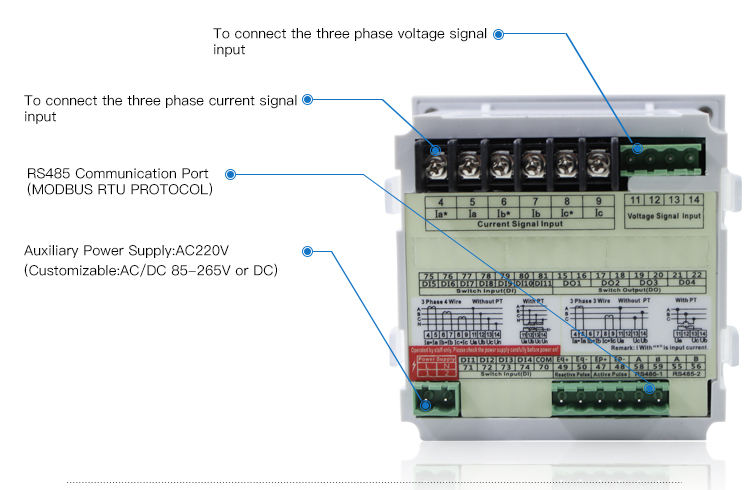Digital Power Factor Meter Power Meter COS meter Multi-functions meter 96*96