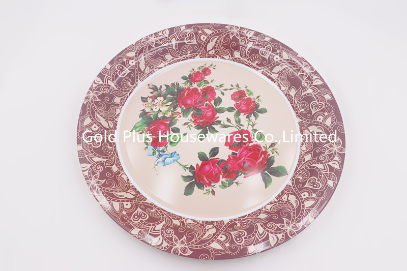 Chromatic 0.059cbm 50cm Food Serving Tray Flower Decal Printed