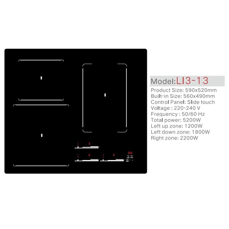 Sensor Touch Control Child Lock 20'' 3 Burner Cooktop