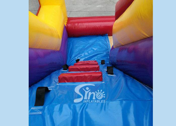 Circus Clown Themed Inflatable Fun City Amusement Park With Slide Inside For Kids