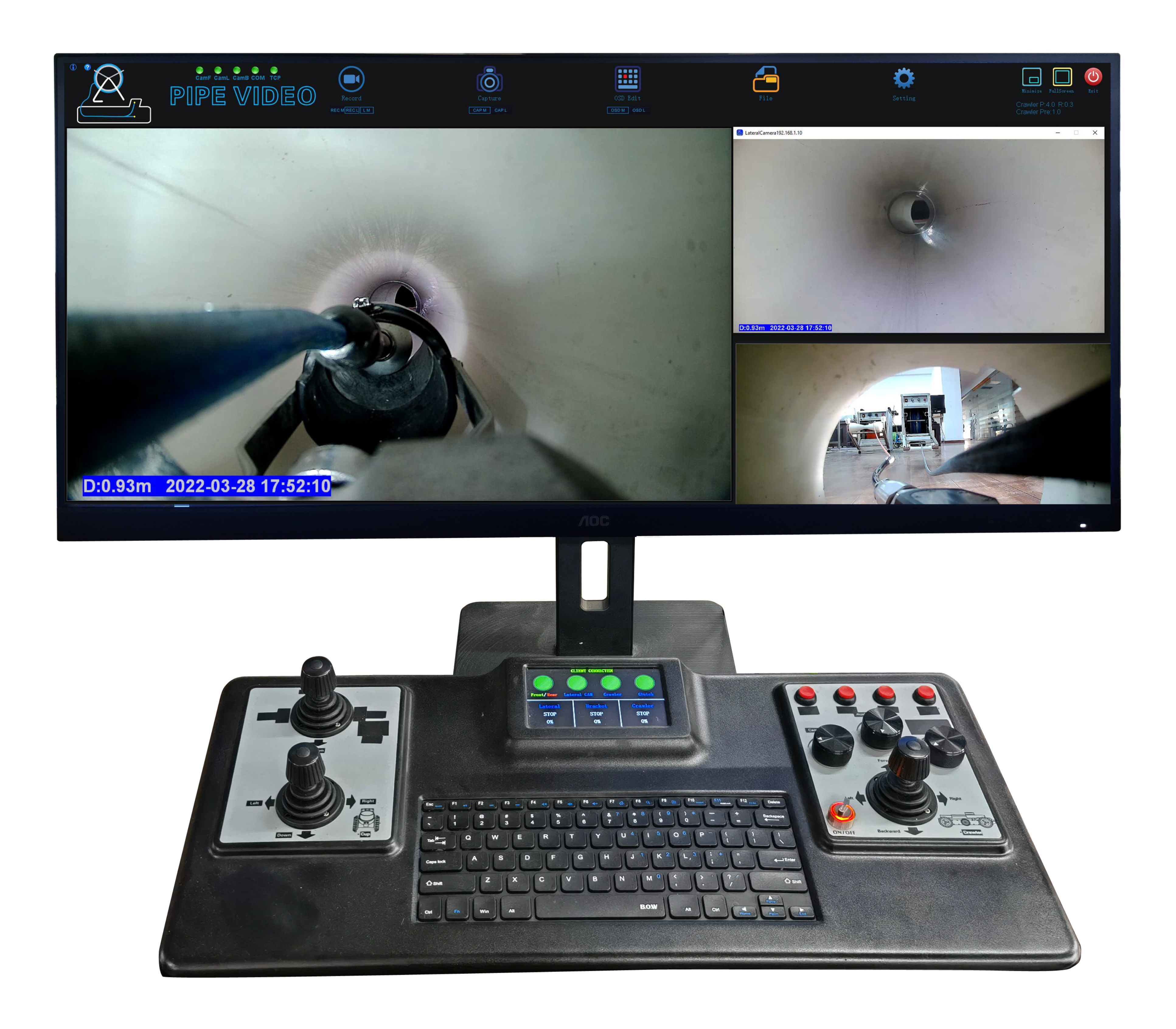 Lateral Launch Mainline / Branch Sewer / Drain Pipe Video Camera Inspection Crawler