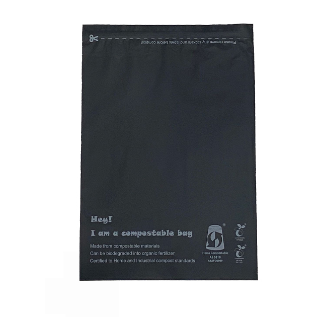 custom cornstarch eco friendly compostable biodegradable non plastic poly mailers mailing bags with logo