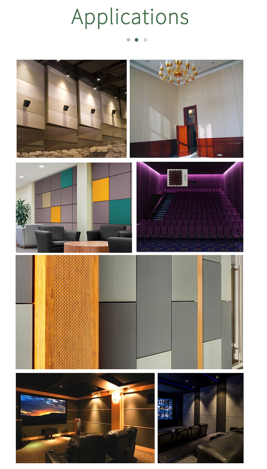 25mm Thickness Fabric Wrapped Sound Panels Reduce Echo for Conference Hall
