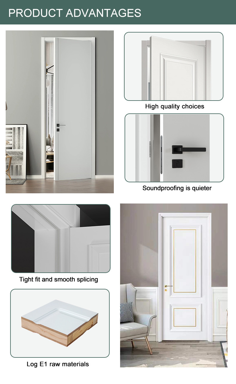 Upvc Fire Rated Solid Core Door , WPC Plain Wood Door Hotel Use